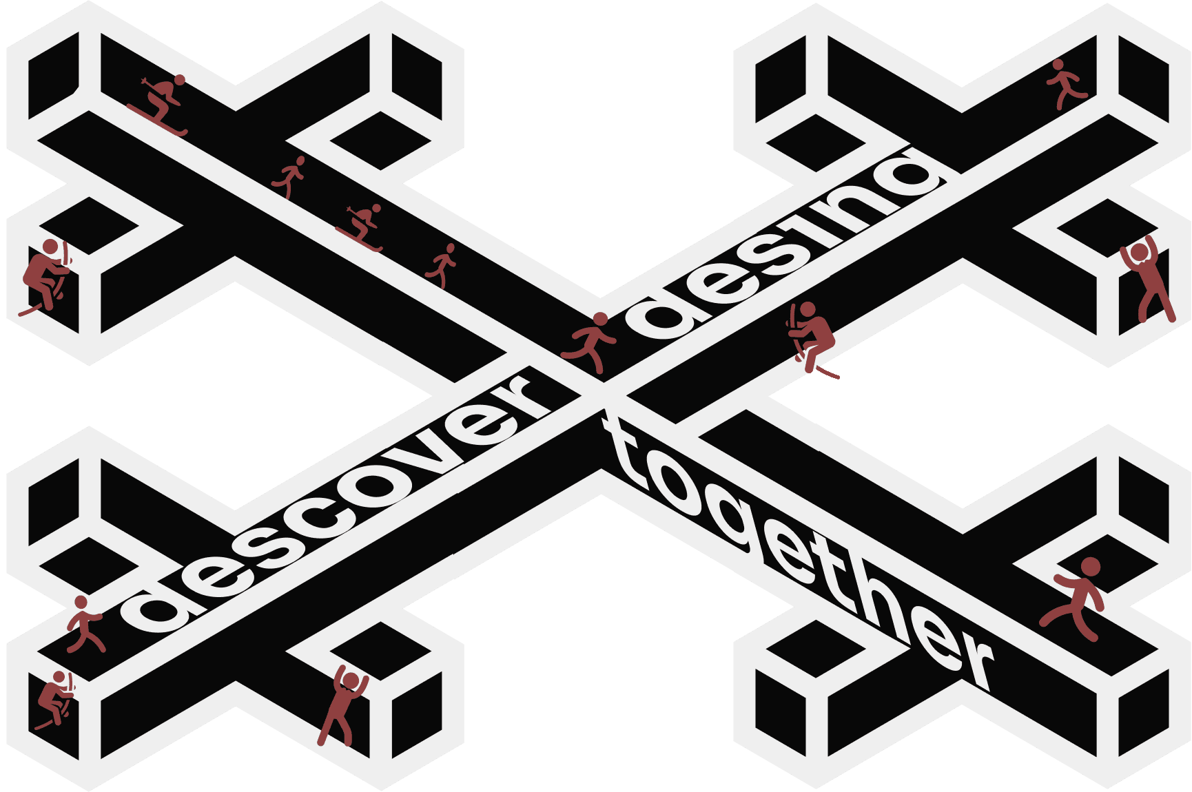 Illustrazione dark di Alessio Burbulia che esplora workflow di design e UI/UX