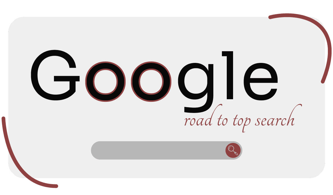 Illustrazione dark che mostra processi SEO e SEA con strumenti Google